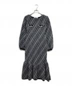 HER LIP TOハーリップトゥ）の古着「Vosges Jacquard Knit Dress」｜ブラック