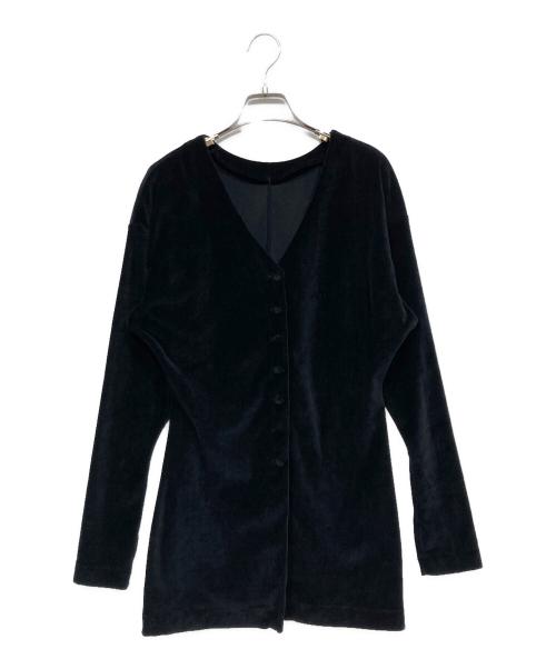 MUUET（ミュエット）MUUET (ミュエット) Cotton velour 2way tops ブラック サイズ:Freeの古着・服飾アイテム