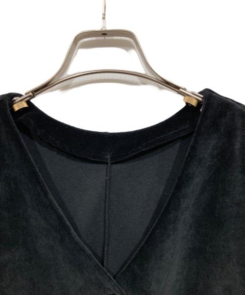 MUUET（ミュエット）MUUET (ミュエット) Cotton velour 2way tops ブラック サイズ:Freeの古着・服飾アイテム
