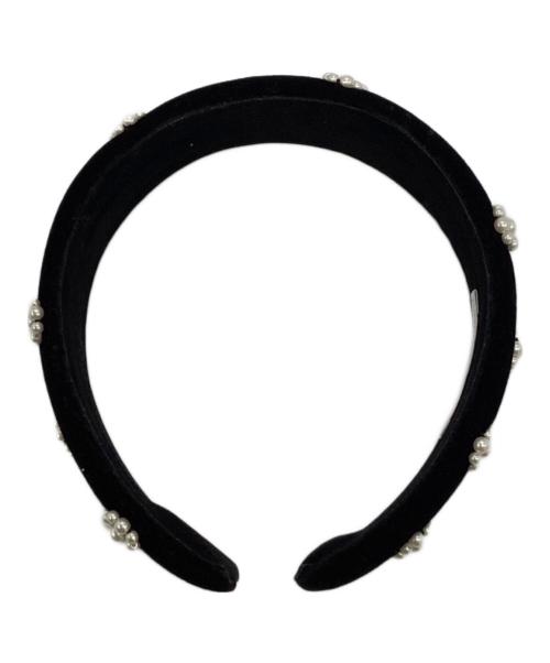 Jardin des cheveux（ジャルダンドゥシュブー）Jardin des cheveux (ジャルダンドゥシュブー) flower pearl velourカチューシャ/フラワーパールベロア ブラックの古着・服飾アイテム