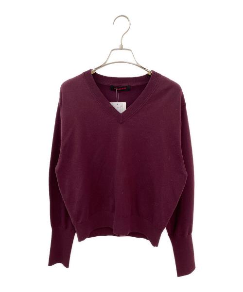 CABAN（キャバン）CABAN (キャバン) コットンカシミヤストレット Vネックプルオーバー ボルドー サイズ:Fの古着・服飾アイテム