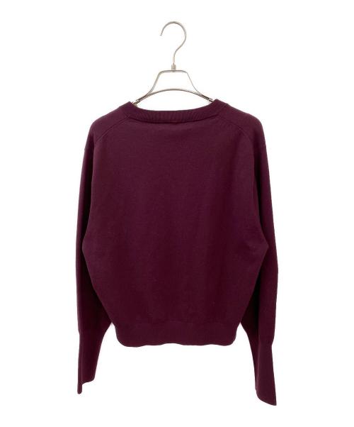 CABAN（キャバン）CABAN (キャバン) コットンカシミヤストレット Vネックプルオーバー ボルドー サイズ:Fの古着・服飾アイテム