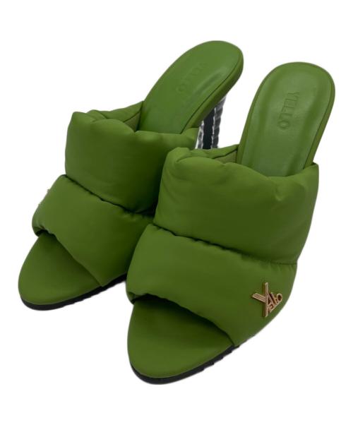 YELLO（イエロ）YELLO (イエロ) NOIR MULES　ノワール ミュール 黄緑 サイズ:Mの古着・服飾アイテム