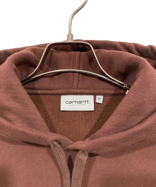 CarHartt（カーハート）CarHartt (カーハート) HOODED AMERICAN SCRIPT SWEAT ブラウン サイズ:Mの古着・服飾アイテム