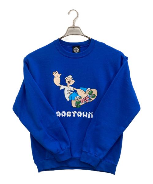 DOG TOWN（ドッグ タウン）DOG TOWN (ドッグ タウン) POPEYE (ポパイ) クルーネックスウェット ブルー サイズ:MEDIUM 未使用品の古着・服飾アイテム