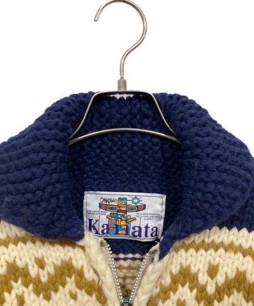 KANATA（カナタ）KANATA (カナタ) カウチンニットカーディガン ネイビー サイズ:Freeの古着・服飾アイテム