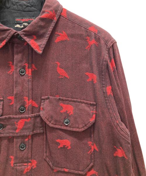 Engineered Garments（エンジニアドガーメンツ）Engineered Garments (エンジニアドガーメンツ) Bird Shooter Shirt レッド サイズ:Mの古着・服飾アイテム