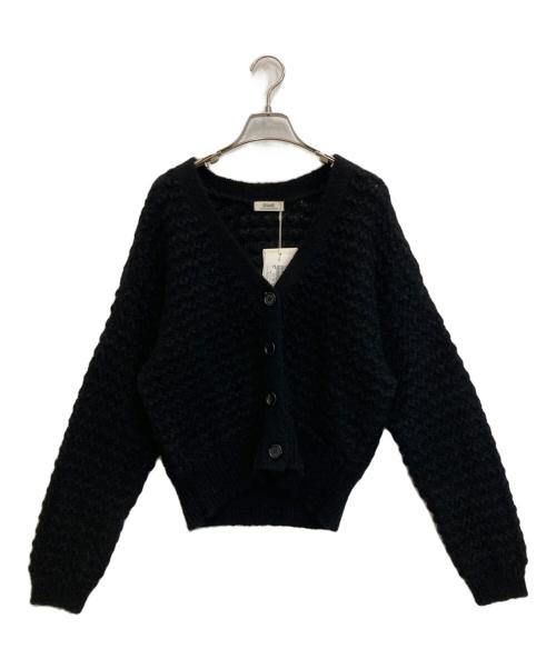 journal standard L'essage（ジャーナルスタンダード レサージュ）journal standard L'essage (ジャーナルスタンダード レサージュ) タックアミカーディガン ブラック サイズ:F 未使用品の古着・服飾アイテム