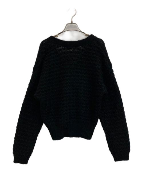 journal standard L'essage（ジャーナルスタンダード レサージュ）journal standard L'essage (ジャーナルスタンダード レサージュ) タックアミカーディガン ブラック サイズ:F 未使用品の古着・服飾アイテム