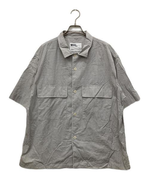 MHL（エムエイチエル）MHL (エムエイチエル) COTTON PLAID CHECK SHIRT SS グレー サイズ:Lの古着・服飾アイテム