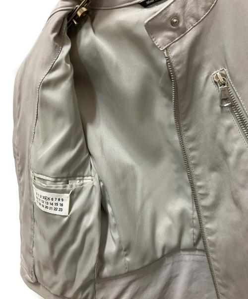 Maison Martin Margiela（メゾンマルタンマルジェラ）Maison Martin Margiela (メゾンマルタンマルジェラ) レザーライダースジャケット ライトグレー サイズ:SIZE 36の古着・服飾アイテム