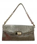 JIMMY CHOOジミーチュウ）の古着「チェーンウォレットバッグ」｜シルバー×ゴールド