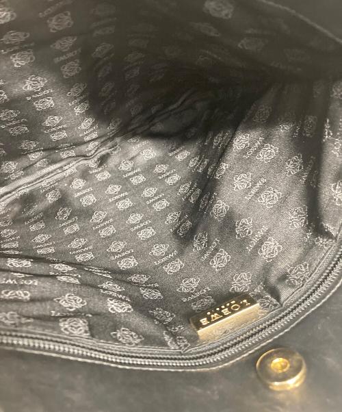 LOEWE（ロエベ）LOEWE (ロエベ) レオパードハラコトートバッグ ブラウン×ブラックの古着・服飾アイテム