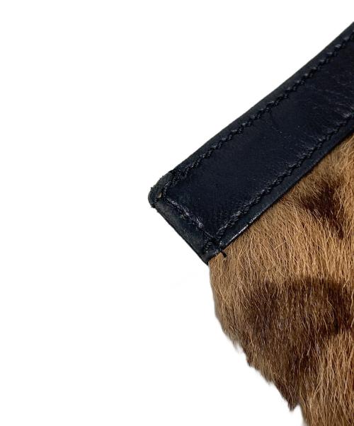 LOEWE（ロエベ）LOEWE (ロエベ) レオパードハラコトートバッグ ブラウン×ブラックの古着・服飾アイテム