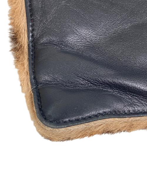 LOEWE（ロエベ）LOEWE (ロエベ) レオパードハラコトートバッグ ブラウン×ブラックの古着・服飾アイテム