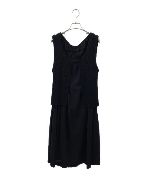 ISSEY MIYAKE me（イッセイ ミヤケ ミー）ISSEY MIYAKE me (イッセイ ミヤケ ミー) ノースリーブワンピース ブラック サイズ:Freeの古着・服飾アイテム