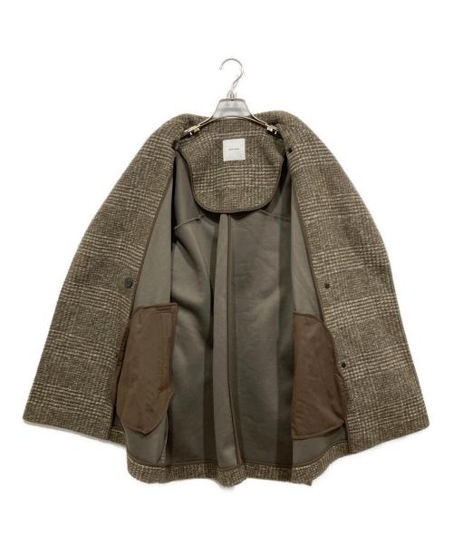 Spick and Span（スピック＆スパン）Spick and Span (スピックアンドスパン) Wスライバーチェックハーフコート ブラウン サイズ:36の古着・服飾アイテム