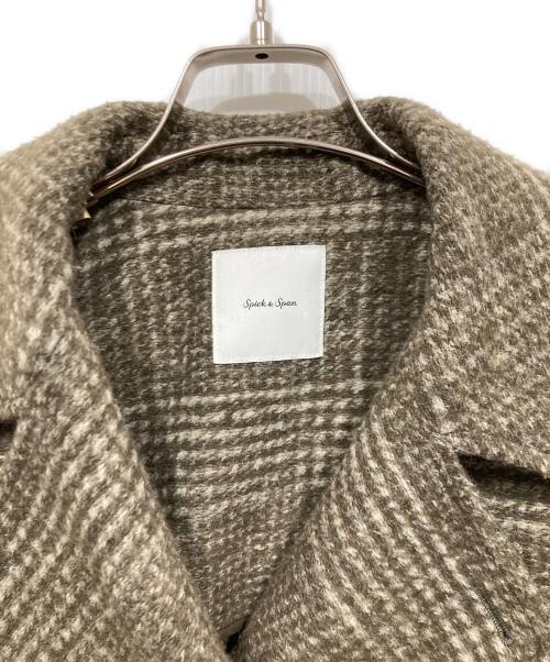 Spick and Span（スピック＆スパン）Spick and Span (スピックアンドスパン) Wスライバーチェックハーフコート ブラウン サイズ:36の古着・服飾アイテム
