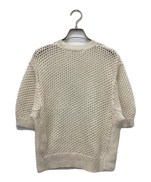 BEIGE（ベイジ）BEIGE (ベイジ) コットンメッシュ半袖クルーネックニット アイボリー サイズ:4の古着・服飾アイテム