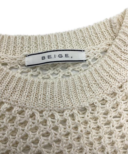 BEIGE（ベイジ）BEIGE (ベイジ) コットンメッシュ半袖クルーネックニット アイボリー サイズ:4の古着・服飾アイテム