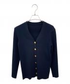 MUSE de Deuxieme Classeミューズ ドゥーズィエム クラス）の古着「DINER RIB Vネックカーディガン」｜ネイビー