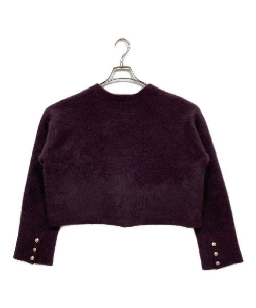 apart by lowrys（アパートバイローリーズ）apart by lowrys (アパートバイローリーズ) CNラクーンコンキンボタンカーディガン ボルドー サイズ:Fの古着・服飾アイテム