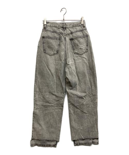 YENN（イエン）YENN (イエン) HIGH RISE TUCK WIDE PT グレー サイズ:38の古着・服飾アイテム