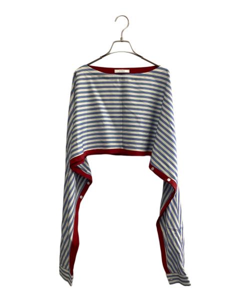 CINOH（チノ）CINOH (チノ) SUMMER WOOL CAPE BLOUSE ブルー サイズ:SIZE 38の古着・服飾アイテム