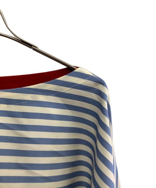 CINOH（チノ）CINOH (チノ) SUMMER WOOL CAPE BLOUSE ブルー サイズ:SIZE 38の古着・服飾アイテム