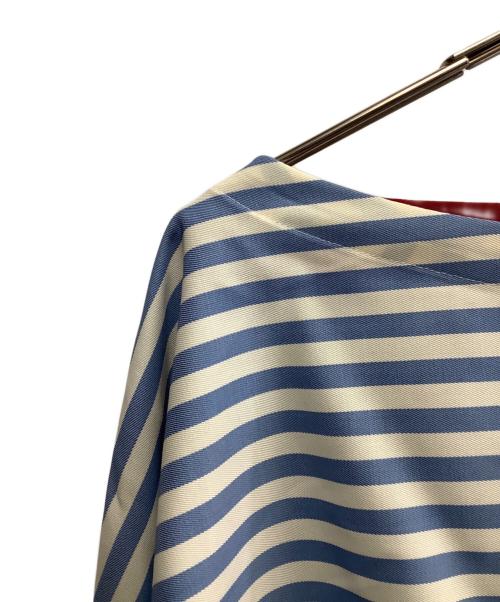 CINOH（チノ）CINOH (チノ) SUMMER WOOL CAPE BLOUSE ブルー サイズ:SIZE 38の古着・服飾アイテム