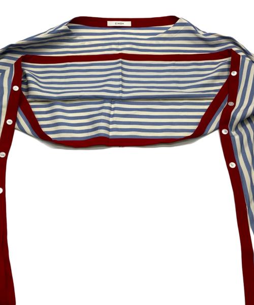 CINOH（チノ）CINOH (チノ) SUMMER WOOL CAPE BLOUSE ブルー サイズ:SIZE 38の古着・服飾アイテム