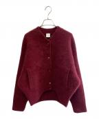 ELENDEEKエレンディーク）の古着「ELENDEEK　CN RACCOON MIX BZ　厚手カーディガン」｜ボルドー
