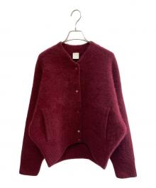 ELENDEEK（エレンディーク）の古着「ELENDEEK　CN RACCOON MIX BZ　厚手カーディガン」｜ボルドー