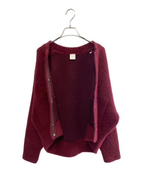 ELENDEEK（エレンディーク）ELENDEEK (エレンディーク) ELENDEEK　CN RACCOON MIX BZ　厚手カーディガン ボルドー サイズ:Fの古着・服飾アイテム