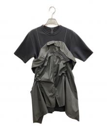 UN3D.（アンスリード）の古着「ターンオーバードッキングTシャツ」｜ブラック