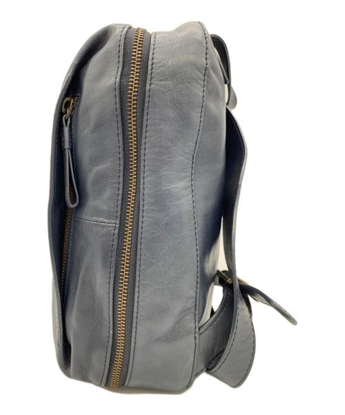MOTHERHOUSE（マザーハウス）MOTHERHOUSE (マザーハウス) スクエアレザーリュック ネイビーの古着・服飾アイテム