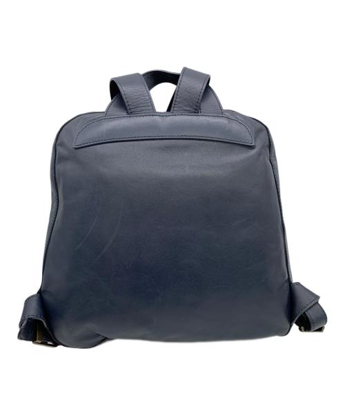 MOTHERHOUSE（マザーハウス）MOTHERHOUSE (マザーハウス) スクエアレザーリュック ネイビーの古着・服飾アイテム