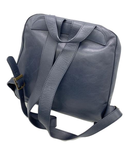 MOTHERHOUSE（マザーハウス）MOTHERHOUSE (マザーハウス) スクエアレザーリュック ネイビーの古着・服飾アイテム