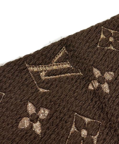 LOUIS VUITTON（ルイ ヴィトン）LOUIS VUITTON (ルイ ヴィトン) シルク混 エシャルプ ロゴマニア シャイン ブラウンの古着・服飾アイテム