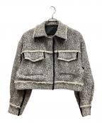 Ameriアメリ）の古着「OTONA MUSE FRINGE TWEED SHORT JACKET」｜ホワイト