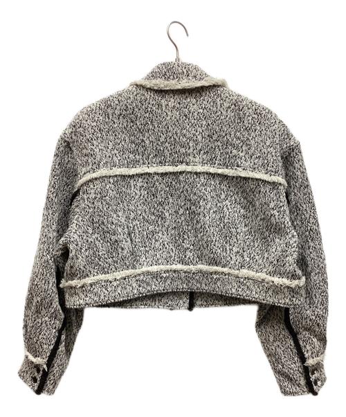 Ameri（アメリ）Ameri (アメリ) OTONA MUSE FRINGE TWEED SHORT JACKET ホワイト サイズ:Ｆの古着・服飾アイテム