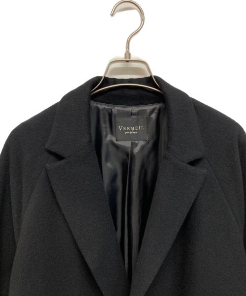VERMEIL par iena（ヴェルメイユ パー イエナ）VERMEIL par iena (ヴェルメイユ パー イエナ) カシミヤ混ビーバーサイドスリットコート ブラック サイズ:38の古着・服飾アイテム