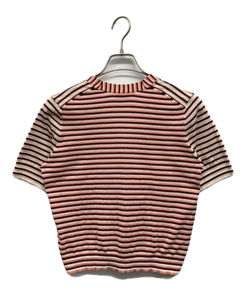 PS Paul Smith（ＰＳポールスミス）PS Paul Smith (ＰＳポールスミス) マルチボーダー ニット カーディガン ピンク サイズ:Mの古着・服飾アイテム