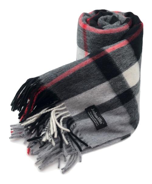 JOSHUA ELLIS（ジョシュア エリス）Joshua Ellis (ジョシュア エリス) ウールアンゴラ大判ストール グレーの古着・服飾アイテム