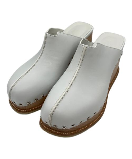 HERMES（エルメス）HERMES (エルメス) サボスタッズサンダル ホワイト サイズ:38の古着・服飾アイテム