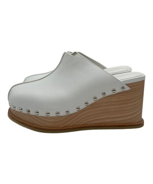 HERMES（エルメス）HERMES (エルメス) サボスタッズサンダル ホワイト サイズ:38の古着・服飾アイテム