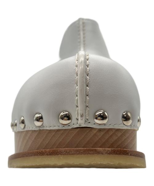 HERMES（エルメス）HERMES (エルメス) サボスタッズサンダル ホワイト サイズ:38の古着・服飾アイテム