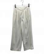 icBアイシービー）の古着「シルフィルダブルクロス ワイドパンツ」｜ホワイト