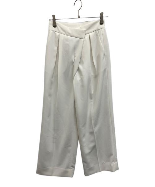 icB（アイシービー）icB (アイシービー) シルフィルダブルクロス ワイドパンツ ホワイト サイズ:2の古着・服飾アイテム