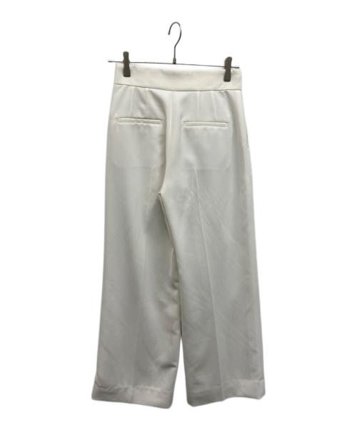 icB（アイシービー）icB (アイシービー) シルフィルダブルクロス ワイドパンツ ホワイト サイズ:2の古着・服飾アイテム